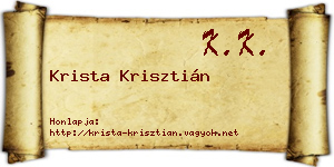 Krista Krisztián névjegykártya